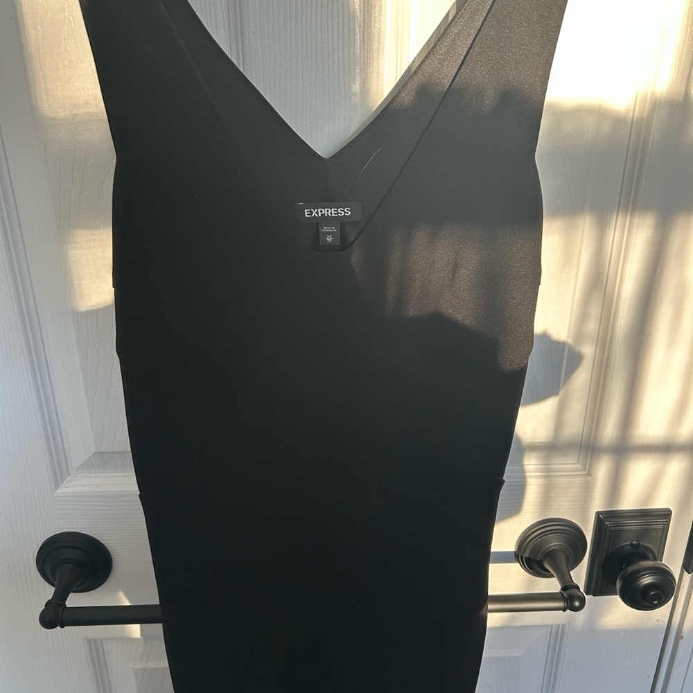 Express Sleek Little Black V-Neck Dress Size XS